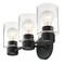 Westinghouse Fixture Wall 60W 3-Light Sylvestre, Matte Black CylIndoorical Clear Glass 6115600 - alternate 2